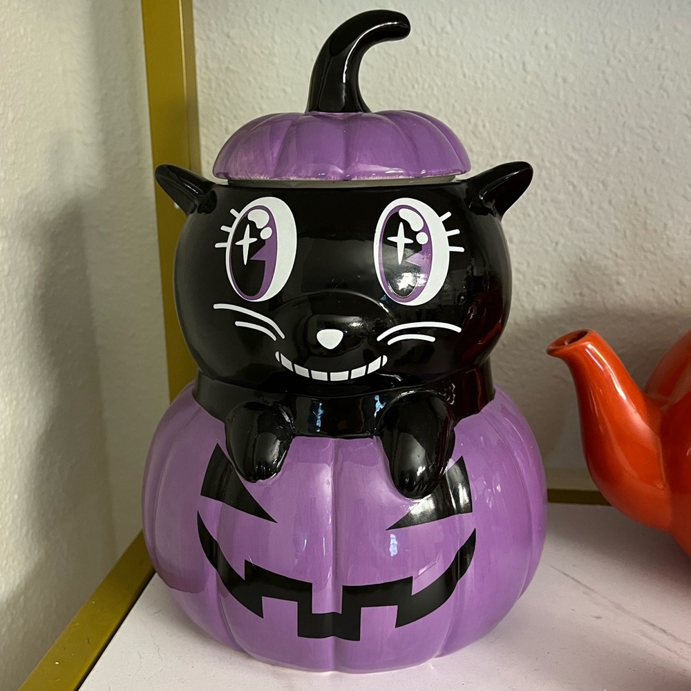 Killstar Meowloween Cannister & Teapot- New with original boxes
